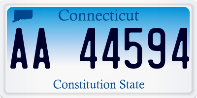 CT license plate AA44594