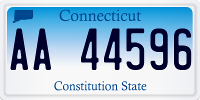 CT license plate AA44596