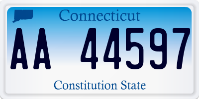 CT license plate AA44597