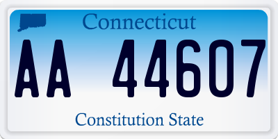 CT license plate AA44607