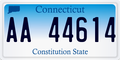 CT license plate AA44614