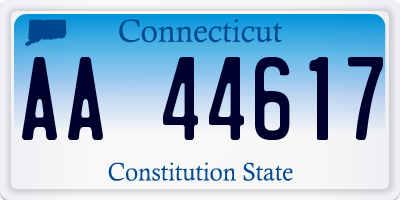 CT license plate AA44617