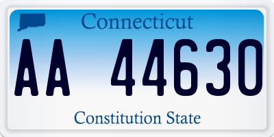 CT license plate AA44630