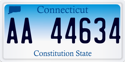 CT license plate AA44634