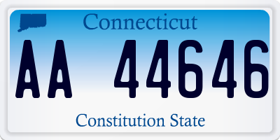 CT license plate AA44646
