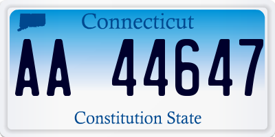 CT license plate AA44647
