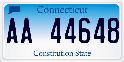 CT license plate AA44648