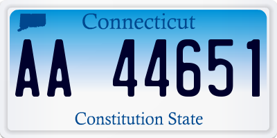 CT license plate AA44651