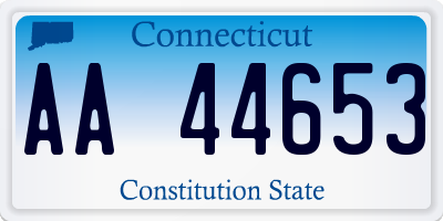 CT license plate AA44653