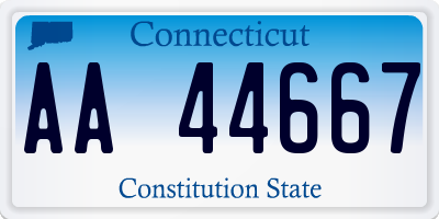 CT license plate AA44667