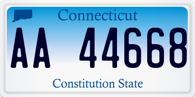 CT license plate AA44668