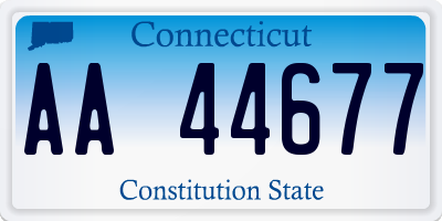 CT license plate AA44677