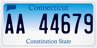 CT license plate AA44679