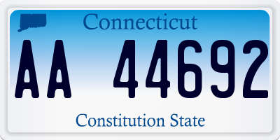 CT license plate AA44692