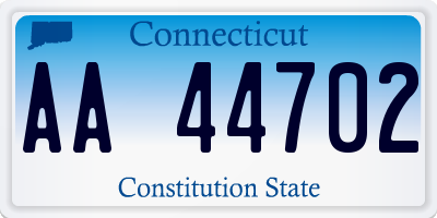 CT license plate AA44702