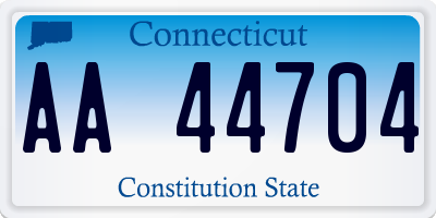 CT license plate AA44704