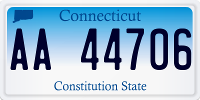 CT license plate AA44706