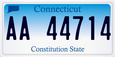 CT license plate AA44714