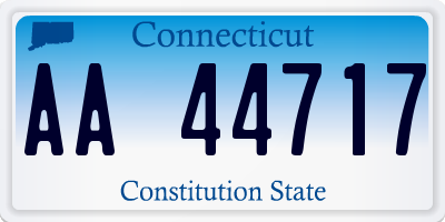 CT license plate AA44717