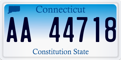 CT license plate AA44718