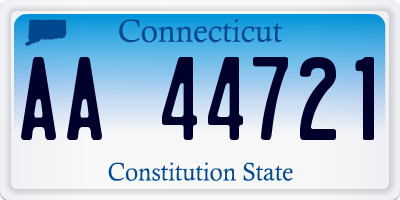 CT license plate AA44721