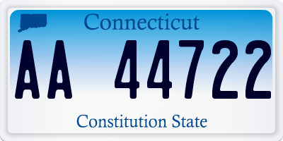 CT license plate AA44722