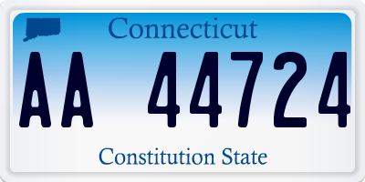 CT license plate AA44724