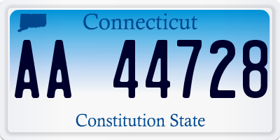 CT license plate AA44728