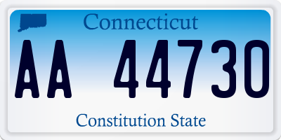 CT license plate AA44730