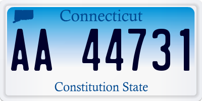 CT license plate AA44731