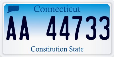 CT license plate AA44733