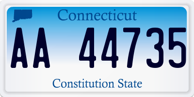 CT license plate AA44735