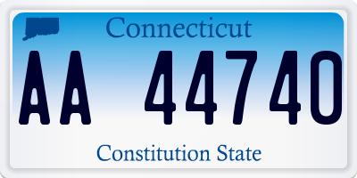 CT license plate AA44740