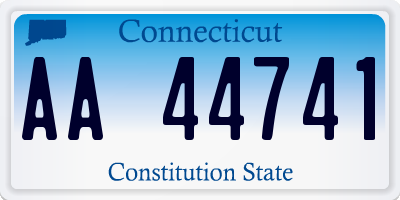 CT license plate AA44741