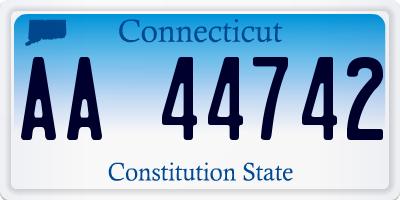 CT license plate AA44742