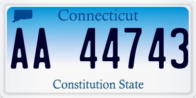 CT license plate AA44743