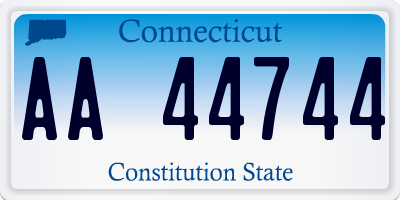 CT license plate AA44744