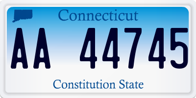 CT license plate AA44745