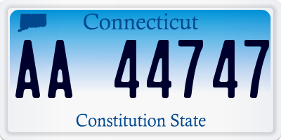 CT license plate AA44747