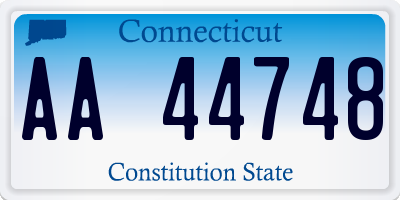 CT license plate AA44748