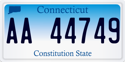 CT license plate AA44749