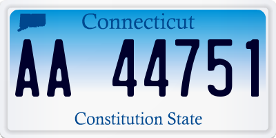 CT license plate AA44751