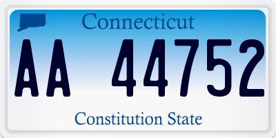 CT license plate AA44752