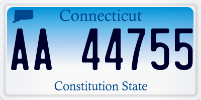 CT license plate AA44755