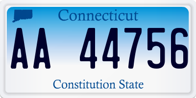 CT license plate AA44756