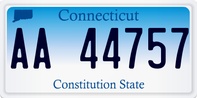 CT license plate AA44757