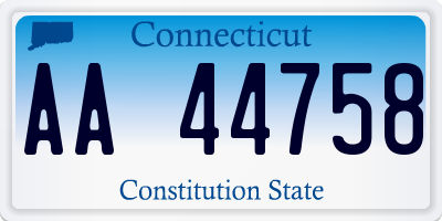 CT license plate AA44758