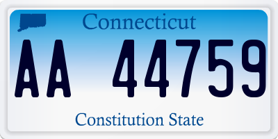 CT license plate AA44759