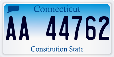 CT license plate AA44762