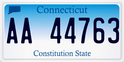 CT license plate AA44763